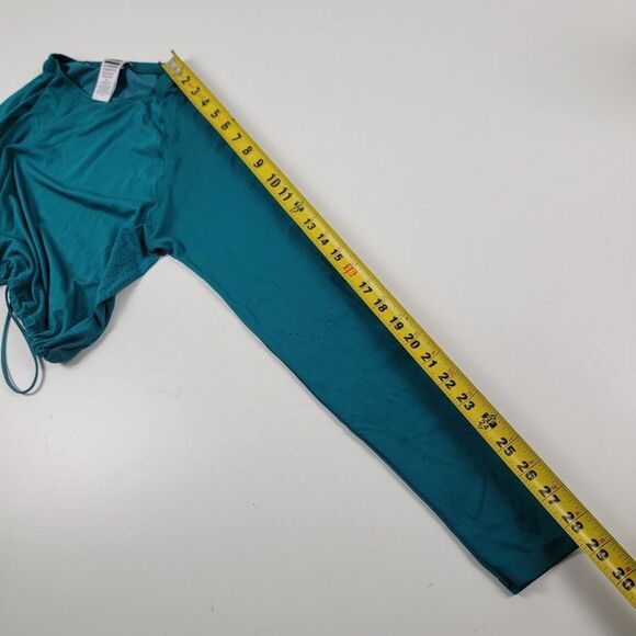 Gymshark Crop Top Long Sleeve Athletic Wear Shirt Womens size Large Green Blue - Picture 6 of 8